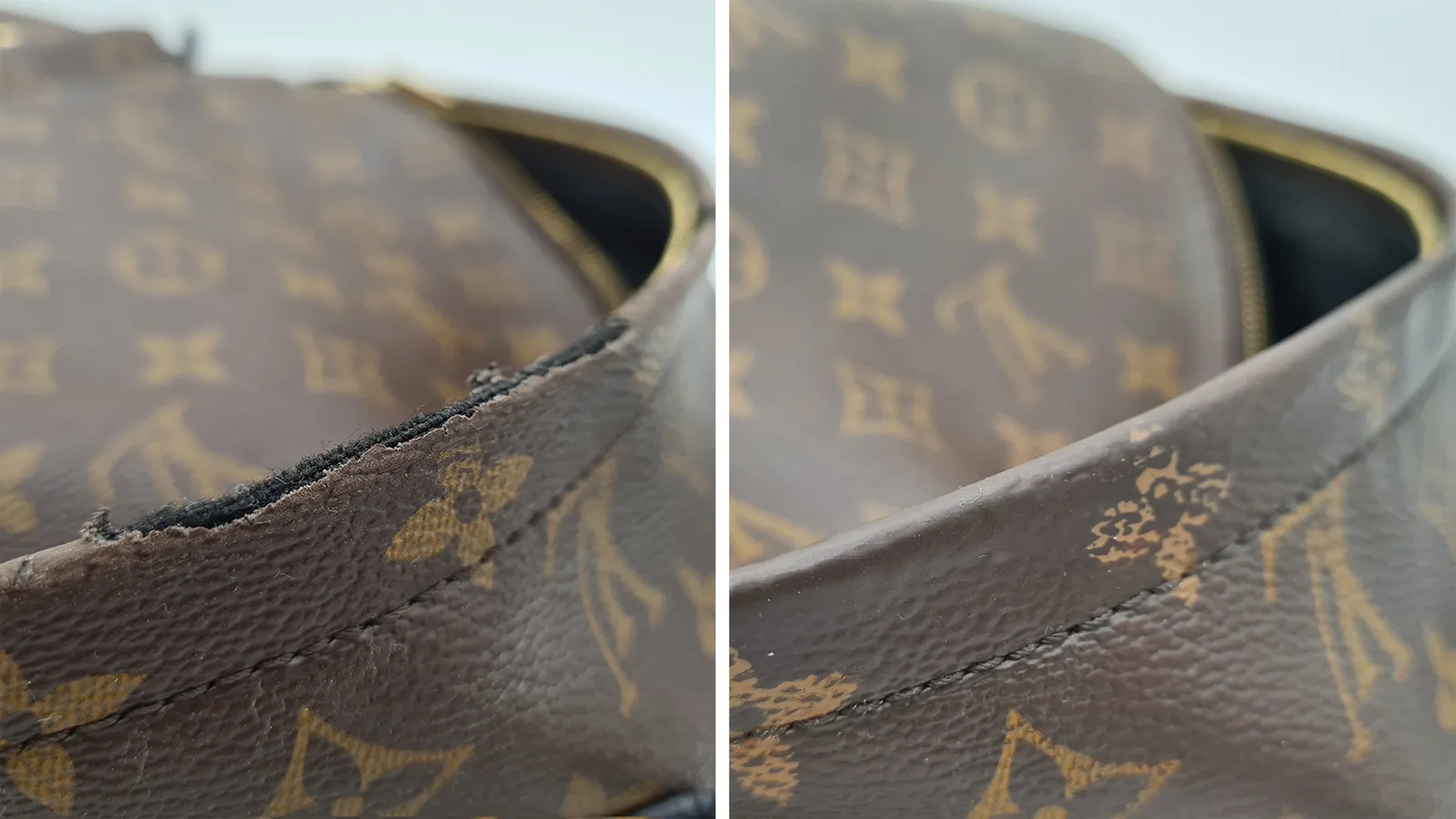 Before and after: Louis Vuitton bag trim restoration